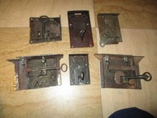 6 antike Truhenschlösser mit